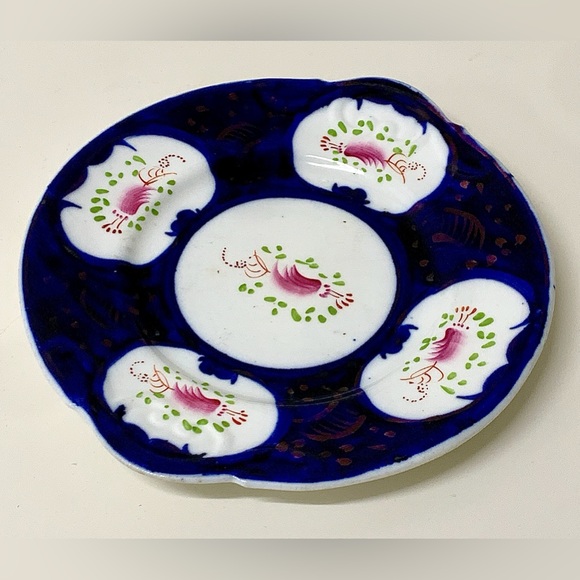 19th Century Vintage Gaudy Welsh Feather Pattern Handled Biscuit Tray - Picture 14 of 15